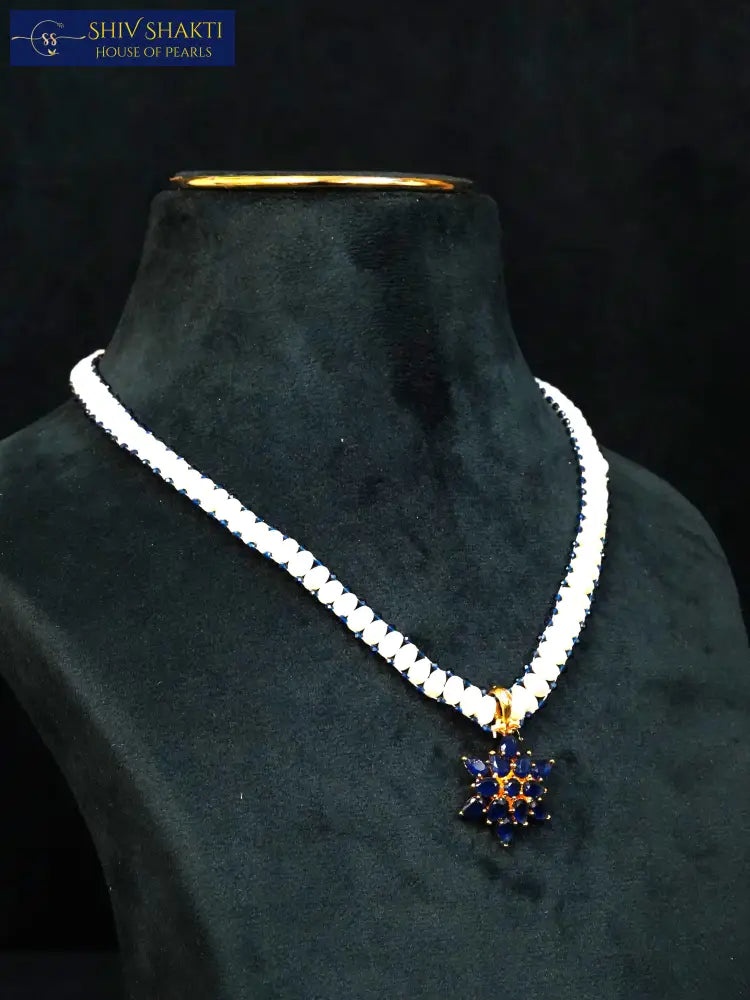 Shiv Shakti Pearls - Blue Sapphire Pearl set