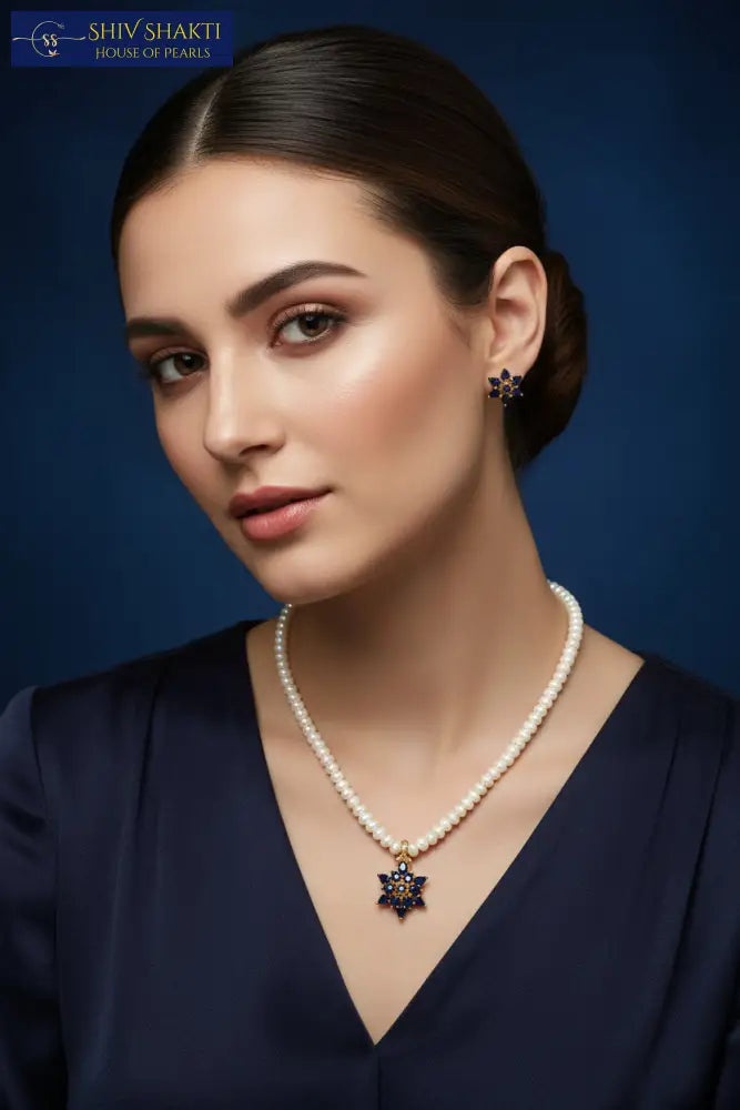 Blue Sapphire Pearl set