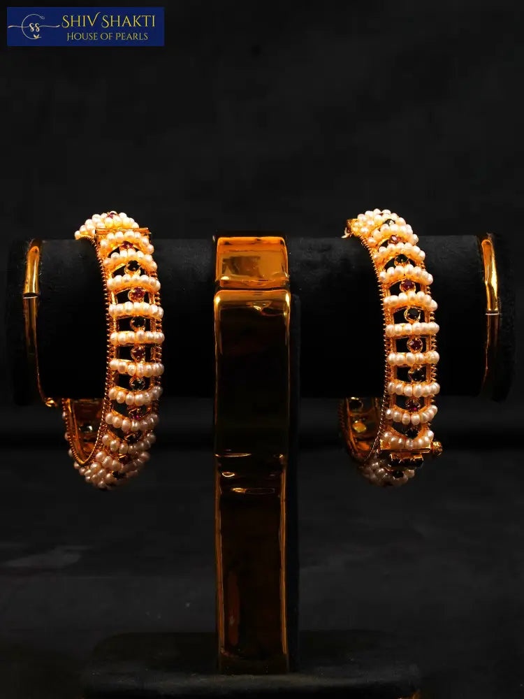 Shiv Shakti Pearls - Bridge Bangle with Seed Pearl