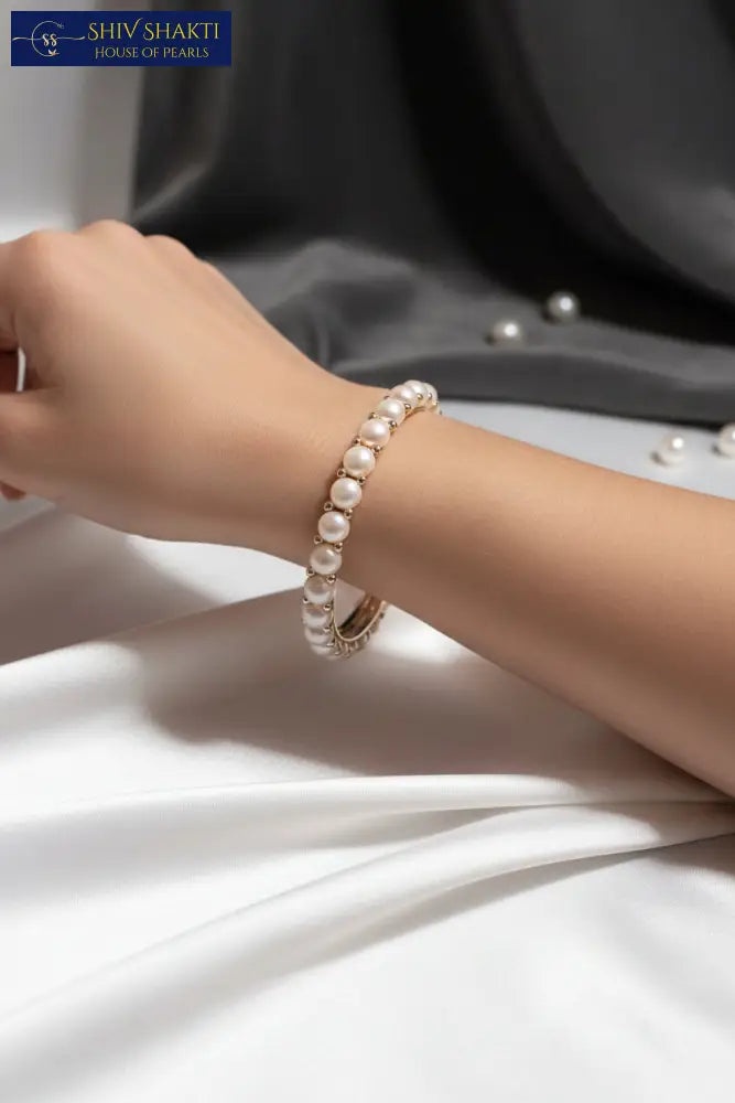 Button Pearl Bangle