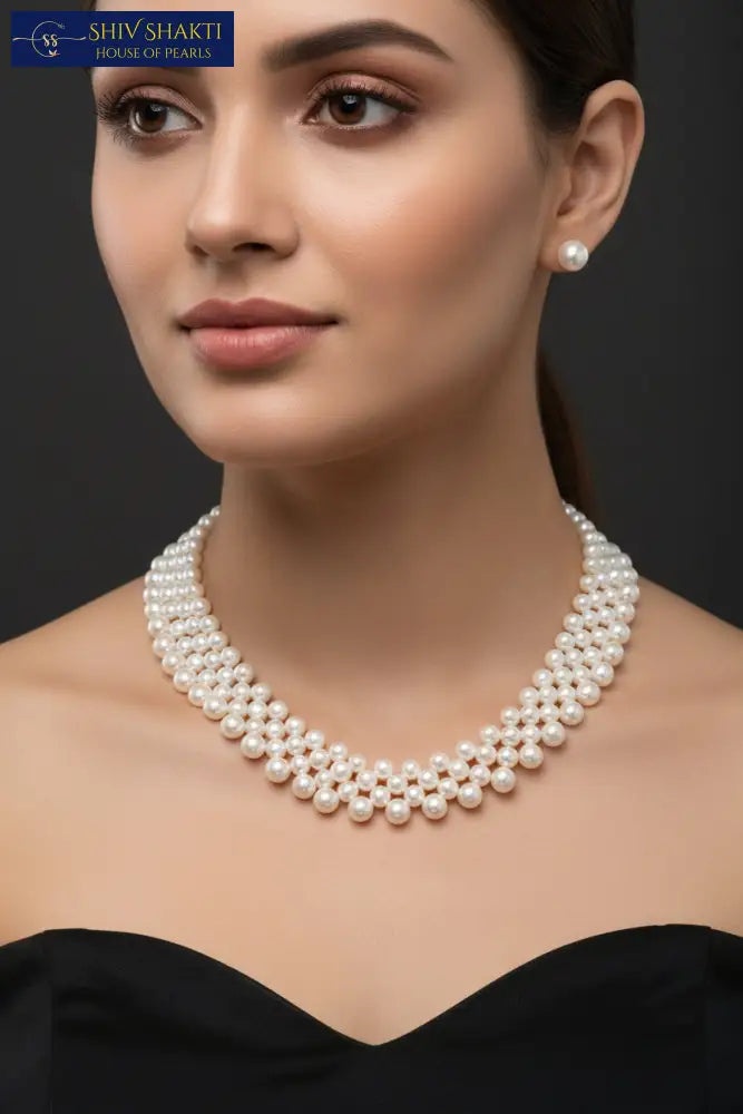 Celeste Button Pearl Necklace
