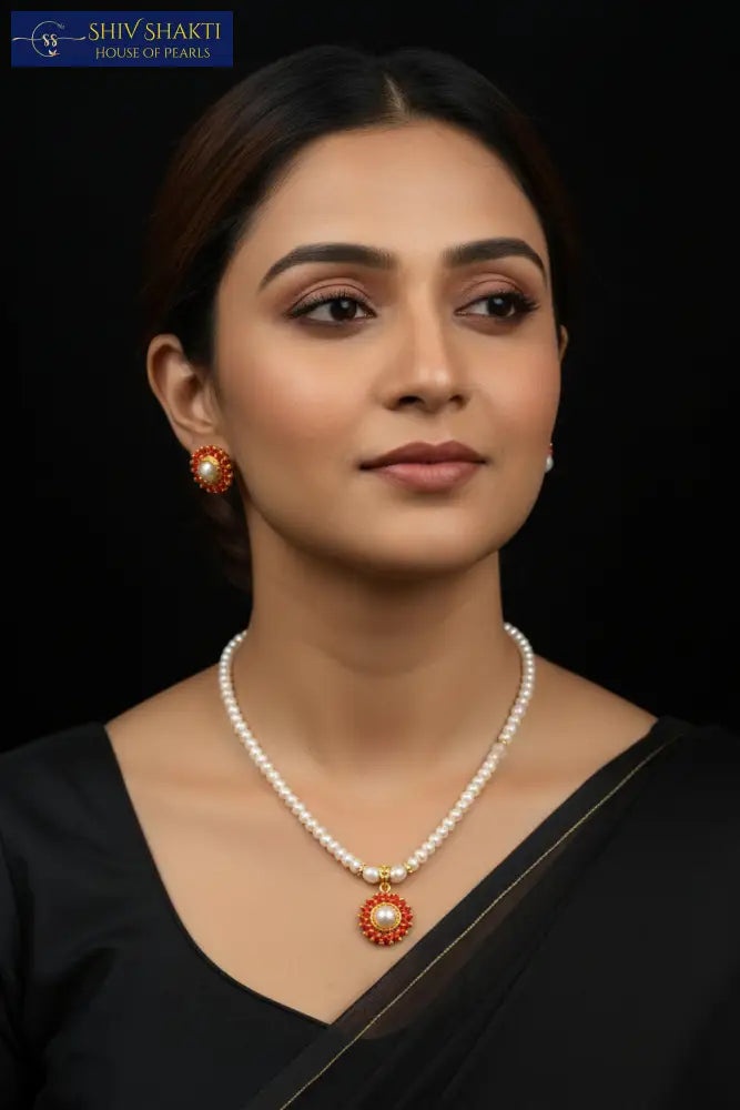 Coral Masterpiece with Pearl