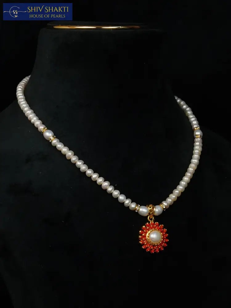 Shiv Shakti Pearls - Coral Masterpiece with Pearl