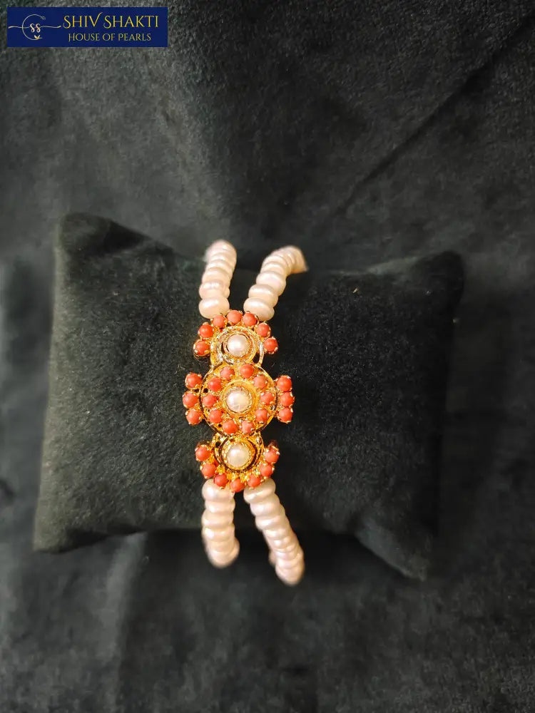 Shiv Shakti Pearls - Coral pearl Bracelet