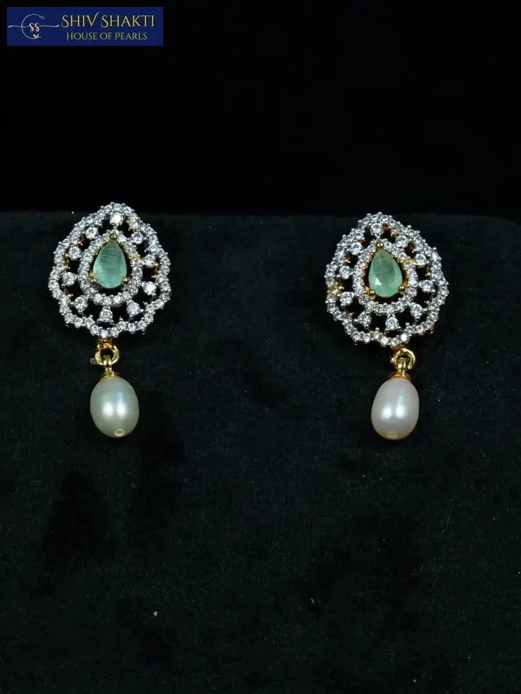 Shiv Shakti Pearls - CZ Brooch