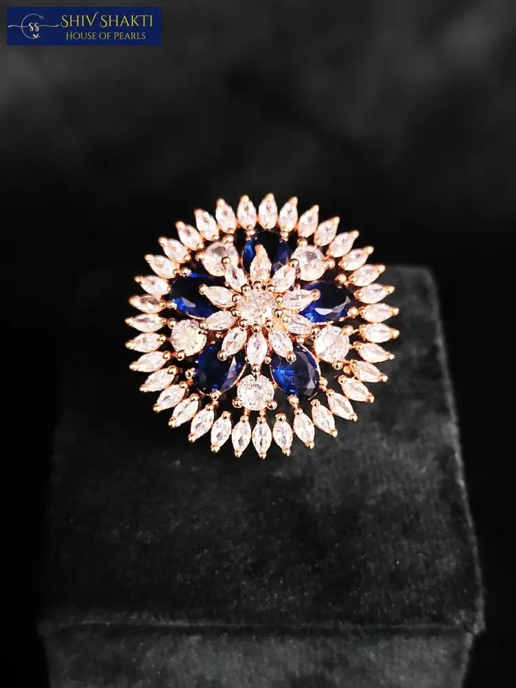 Shiv Shakti Pearls - CZ with Blue Stone