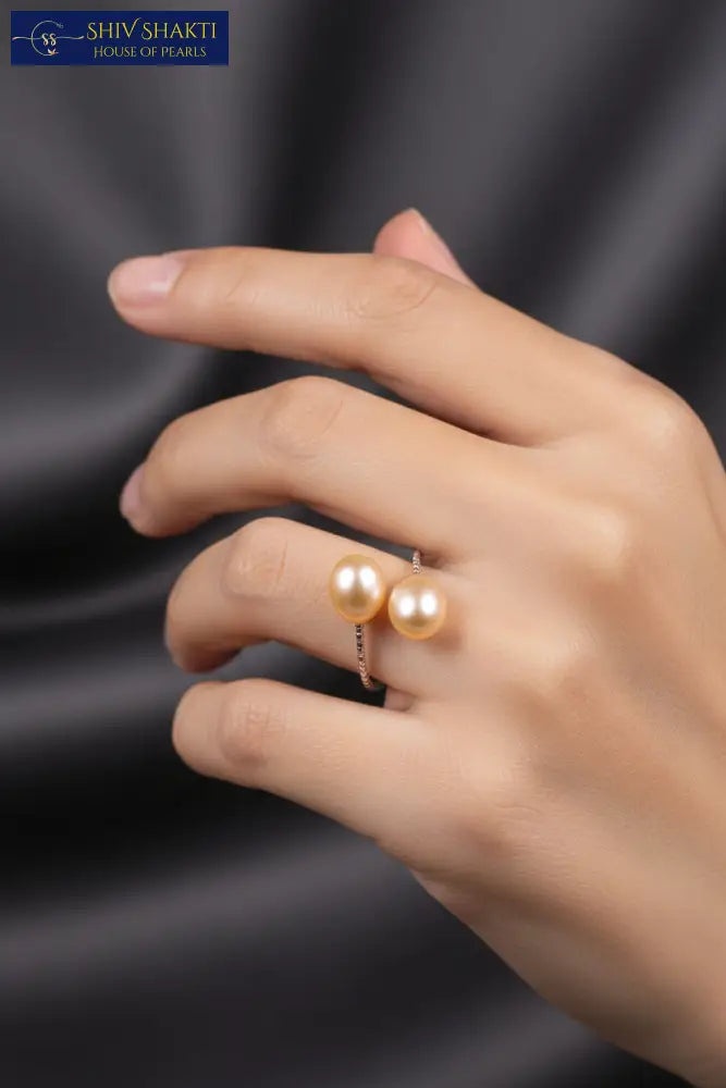 Shiv Shakti Pearls - Delicate Bond Pearl Ring Adjustable