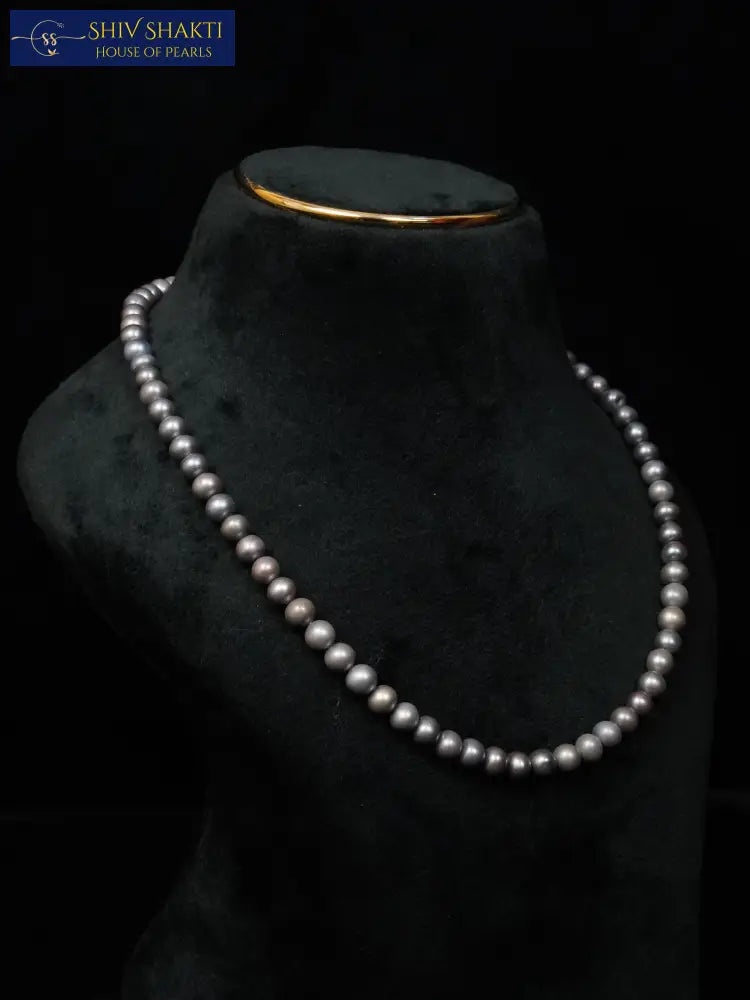 Shiv Shakti Pearls - Elegant Single line Grey Pearl