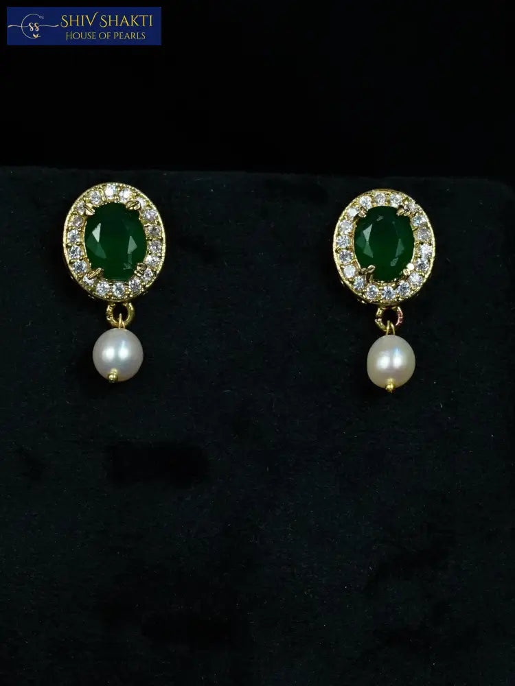 Shiv Shakti Pearls - Emerald Pearl Maharani Set