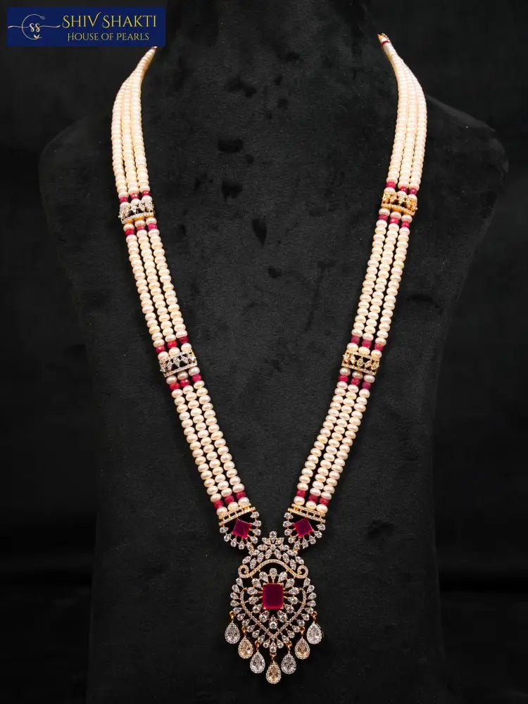 Shiv Shakti Pearls - Fine Pearl With Glass Filling Ruby