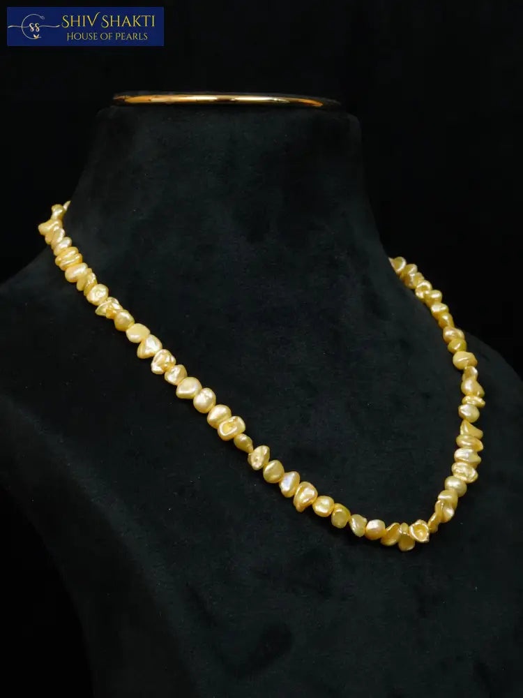 Shiv Shakti Pearls - Golden Baroque Pearl Necklace
