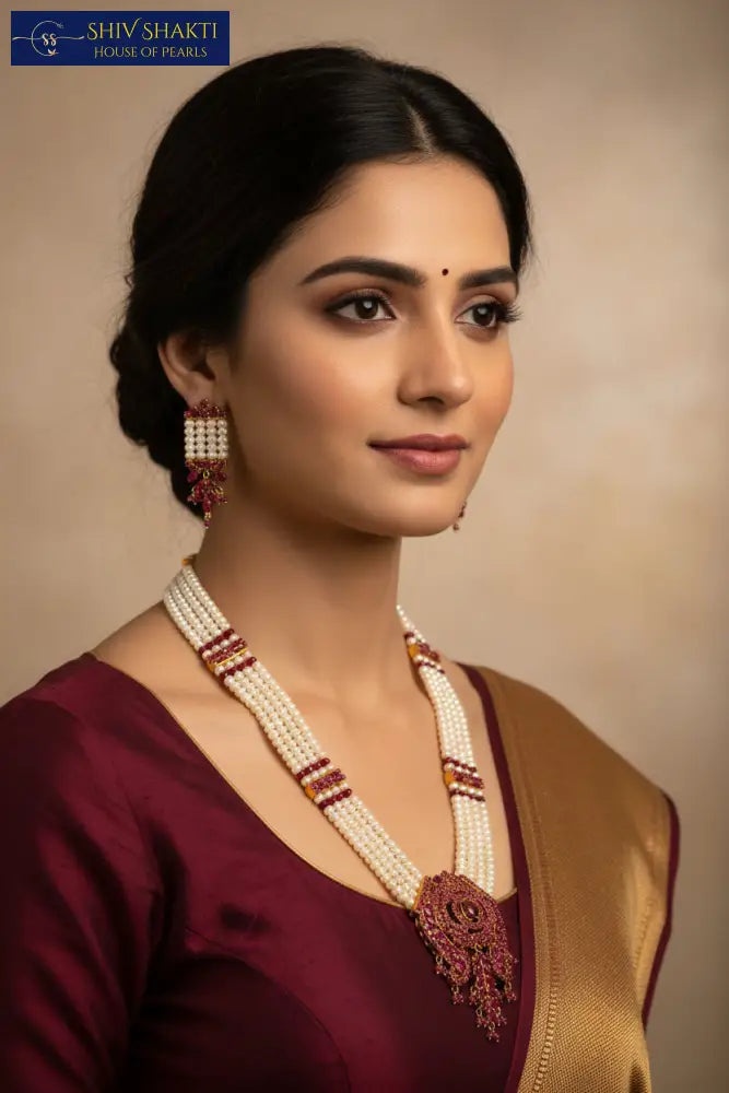 Shiv Shakti Pearls - Heavy Real Ruby Tradition