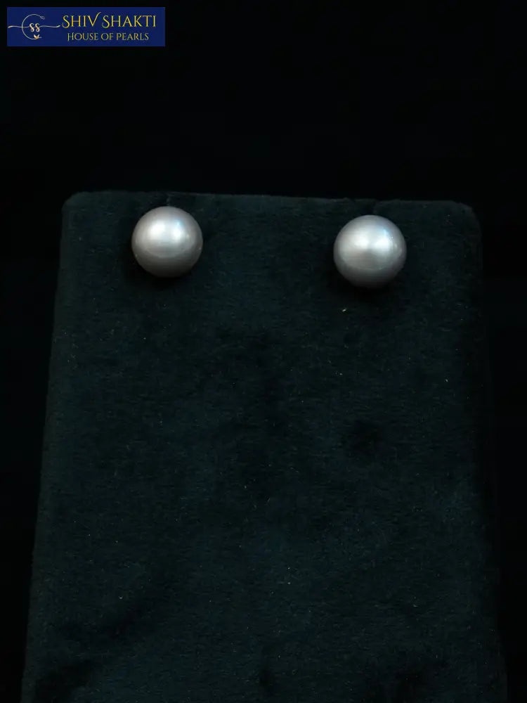 Shiv Shakti Pearls - Light Gray Pearl Stud