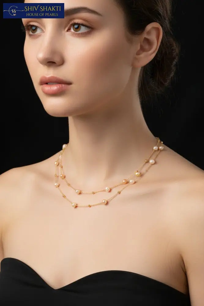 Shiv Shakti Pearls - Long Pink Pearl Mala