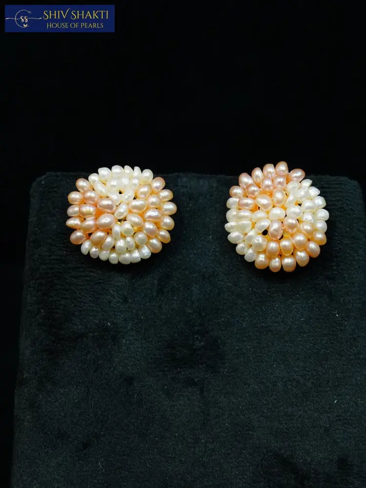Shiv Shakti Pearls - Moti Cluster Studs