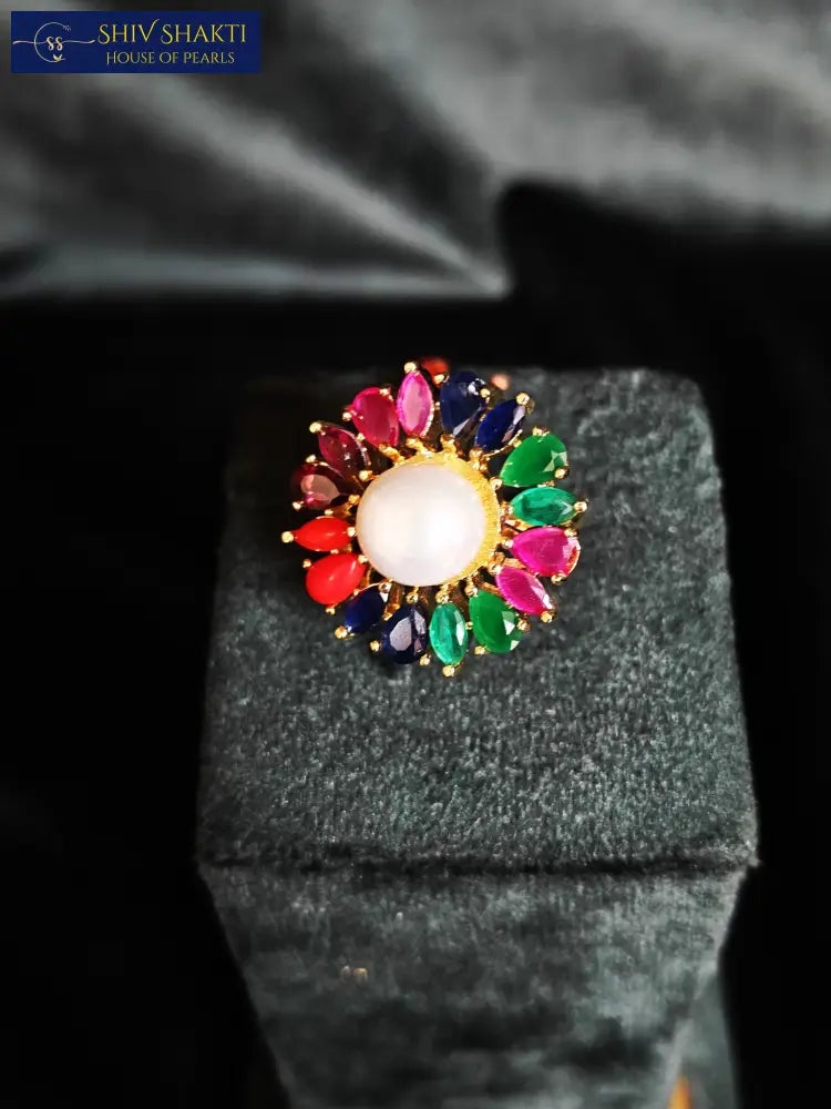 Shiv Shakti Pearls - Navratna Ring