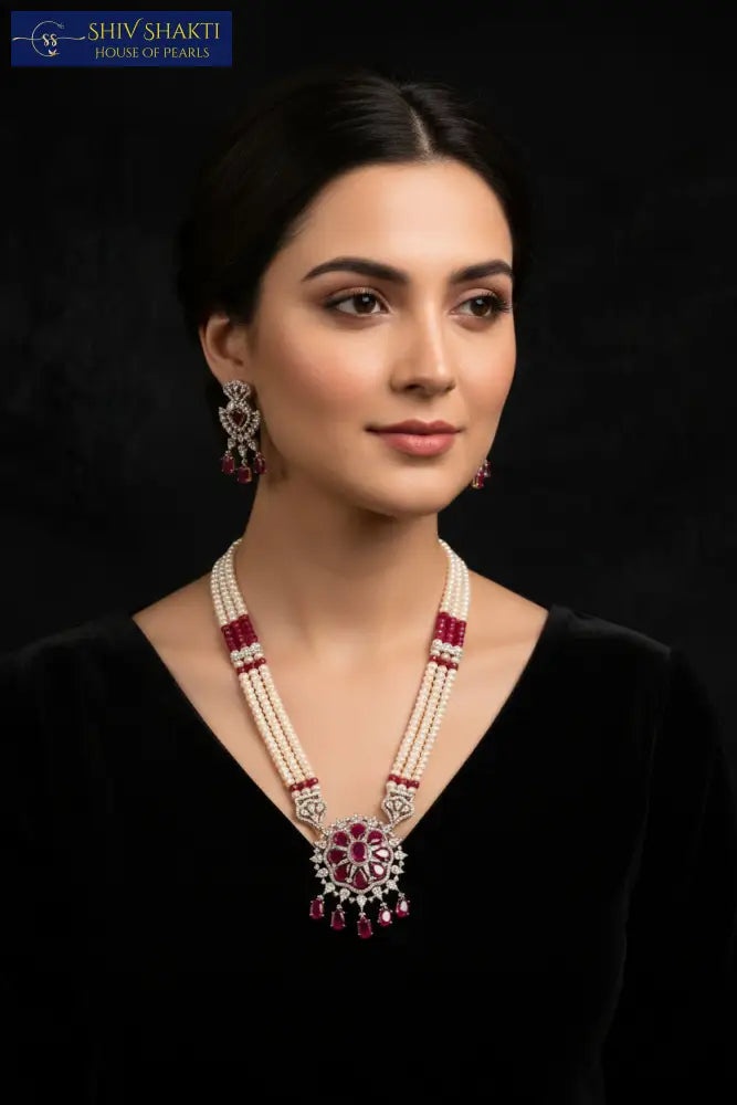 Shiv Shakti Pearls - Onyx With CZ Rani Haar