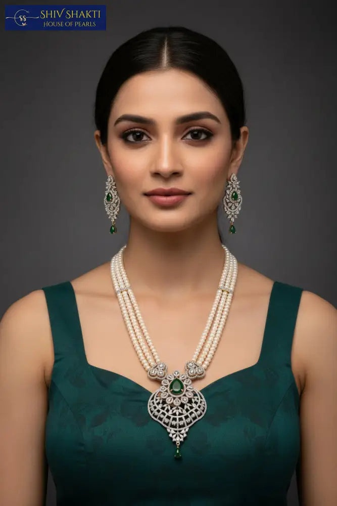 Shiv Shakti Pearls - Onyx with CZ Stone