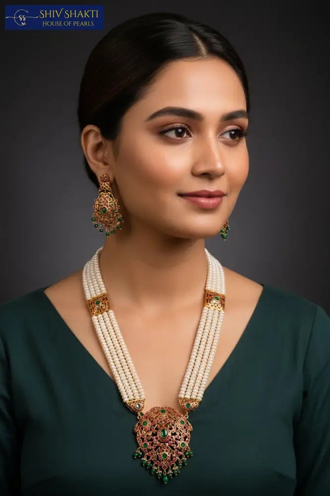Shiv Shakti Pearls - Original Ruby Rani Haar Set