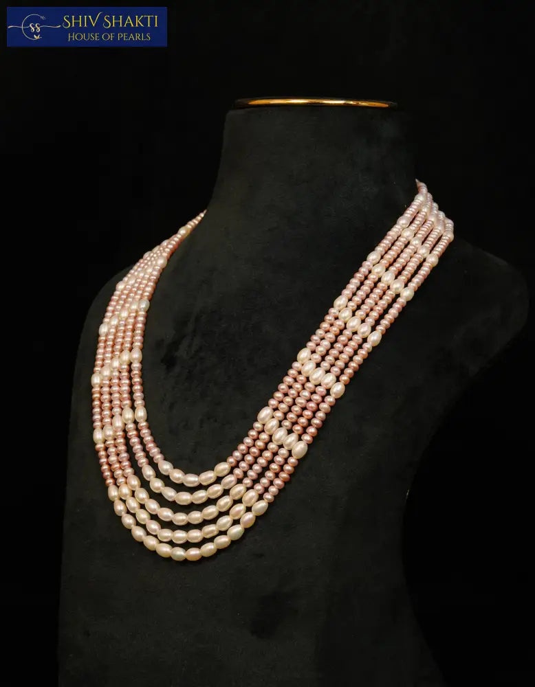 Shiv Shakti Pearls - Oval and Flat Pearl Necklace