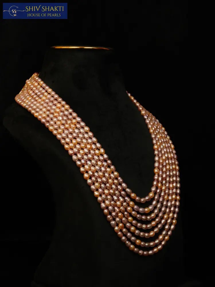 Shiv Shakti Pearls - Oval Pearl Necklace Rainbow