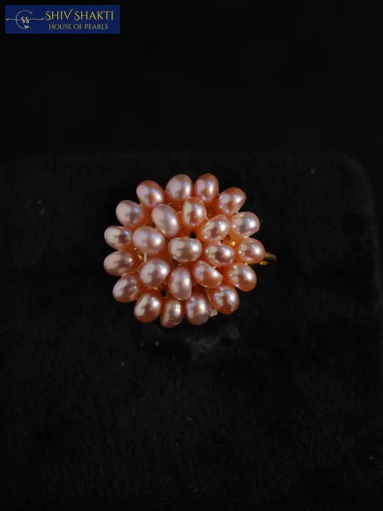 Shiv Shakti Pearls - Peach Pearl Duppa Ring