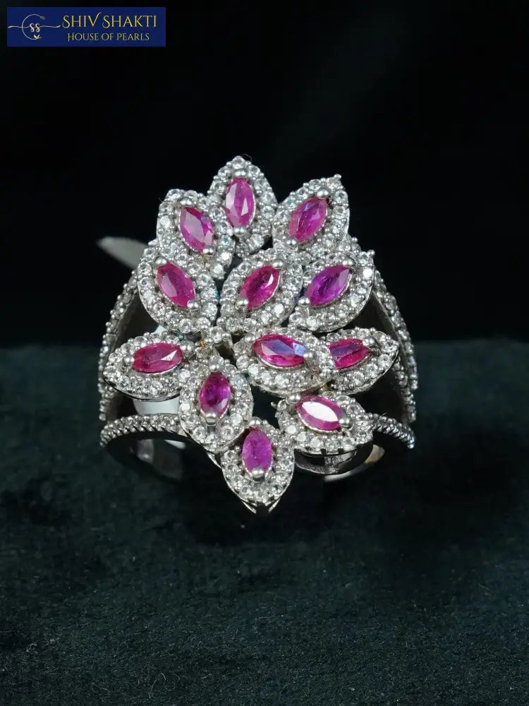 Shiv Shakti Pearls - Peacock Feather Silver