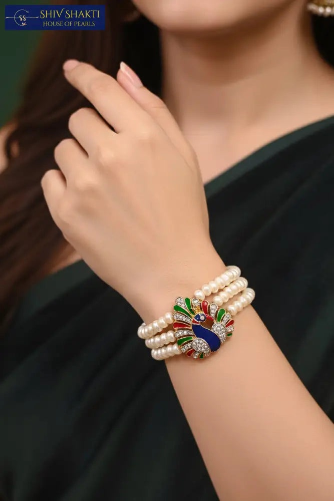 Peacock Pearl Bracelet