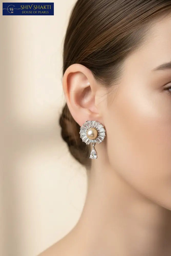 Pearl Blossom Drop Stud