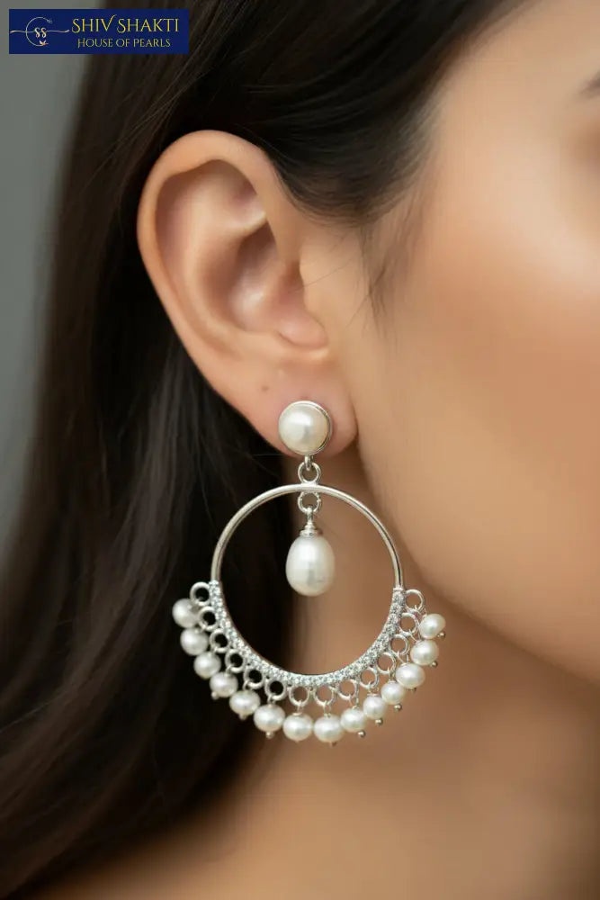 pearl drop chandbali