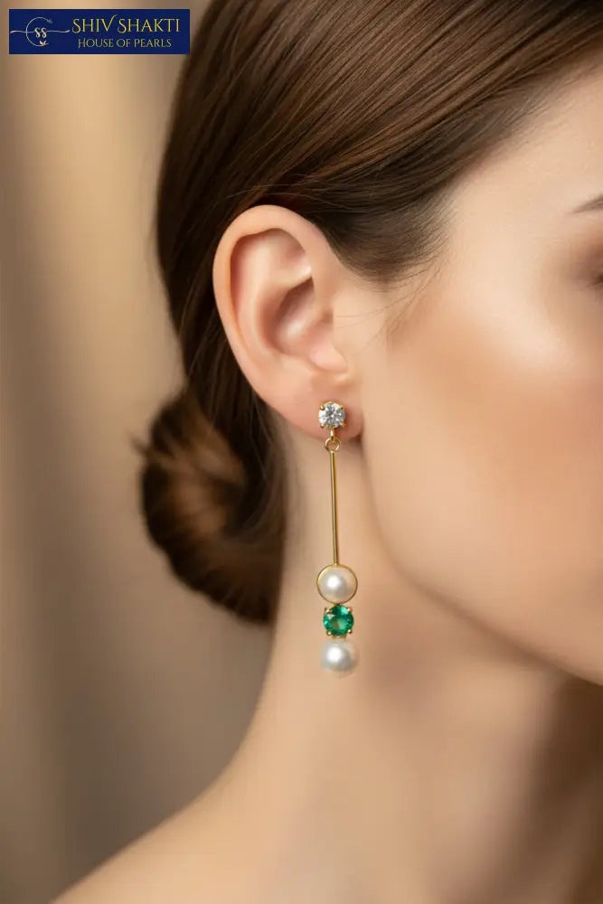 Pearl & Gemstone Drop