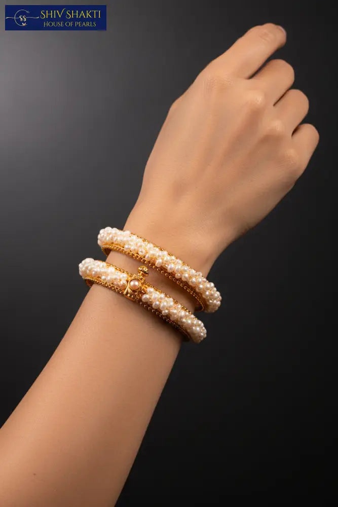 Shiv Shakti Pearls - Pearl Jali Kada