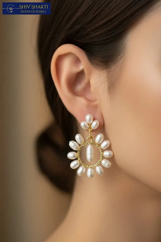 petal dangle earrings