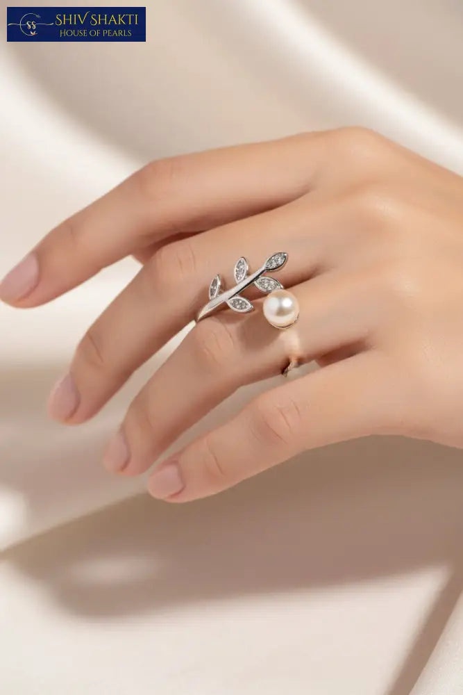 Shiv Shakti Pearls - Petal Ring with Pearl