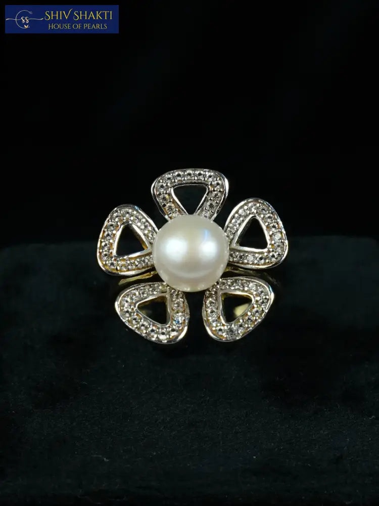 Shiv Shakti Pearls - Pure Silver Bold Flower