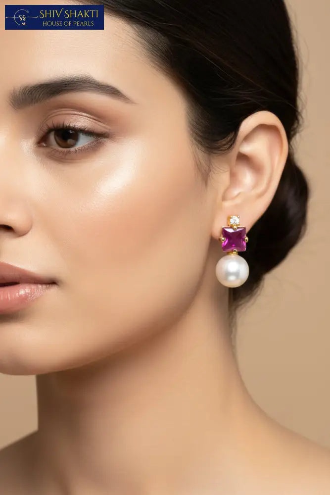 Purple Cube Pearl Drop