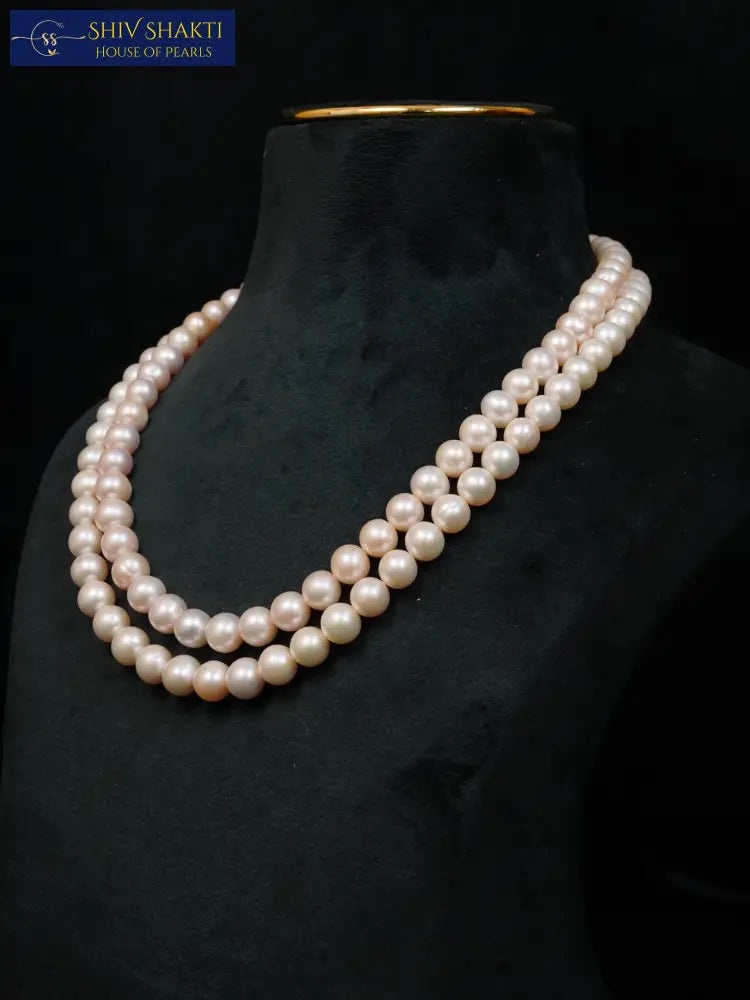 Shiv Shakti Pearls - Round Pearl Mala 2 Lines