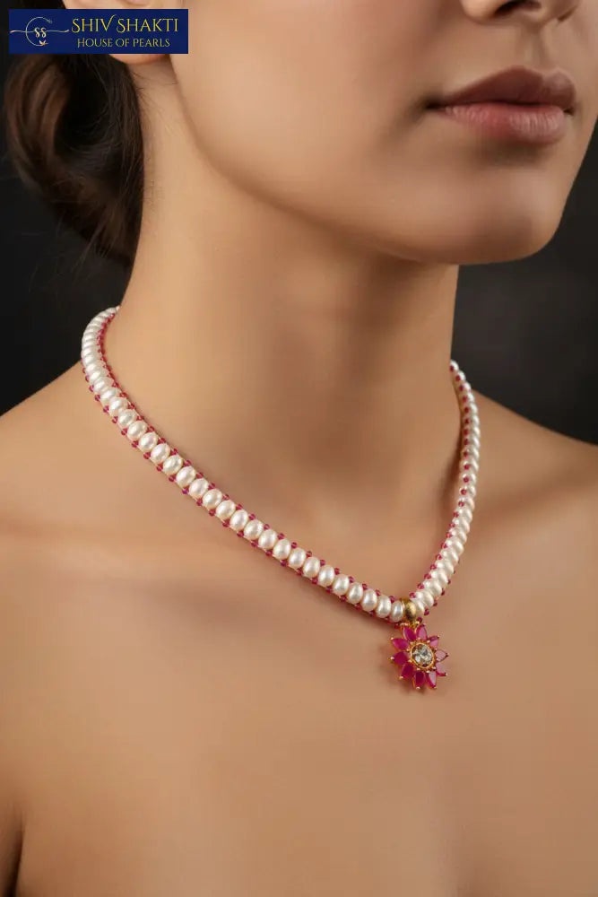 Shiv Shakti Pearls - Ruby Chandani Pearl Set