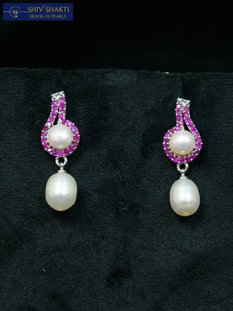 Shiv Shakti Pearls - Ruby Loop Pearl Drop