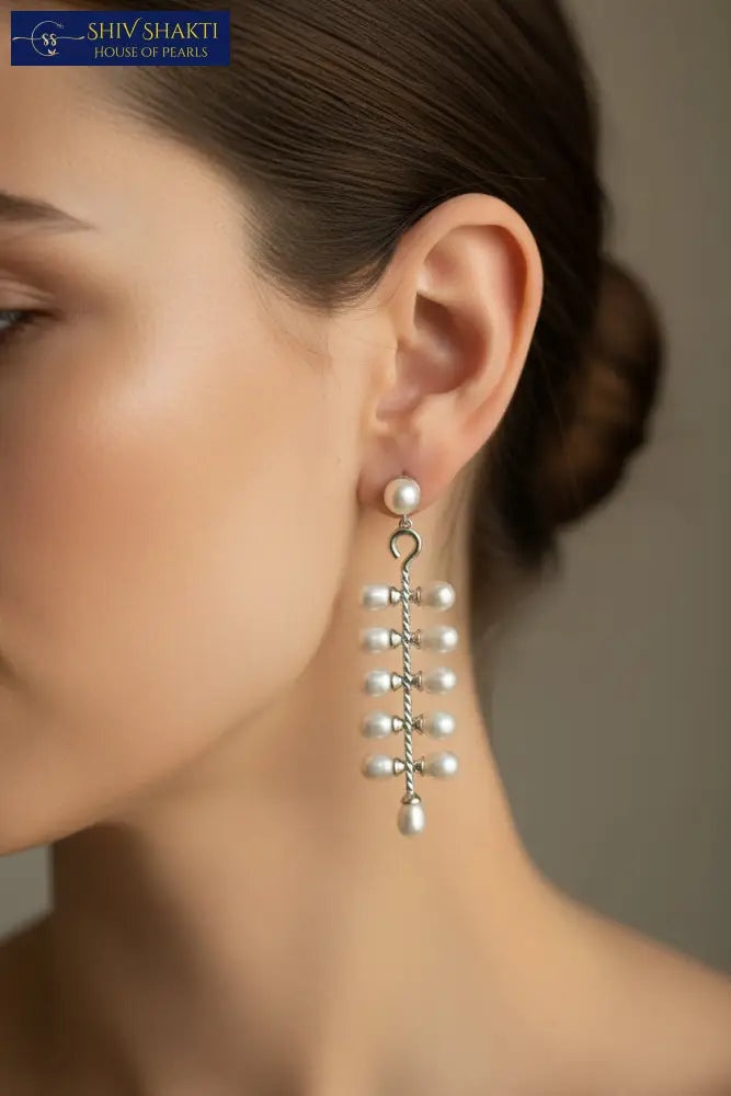 Silver Pearl Cluster Drops