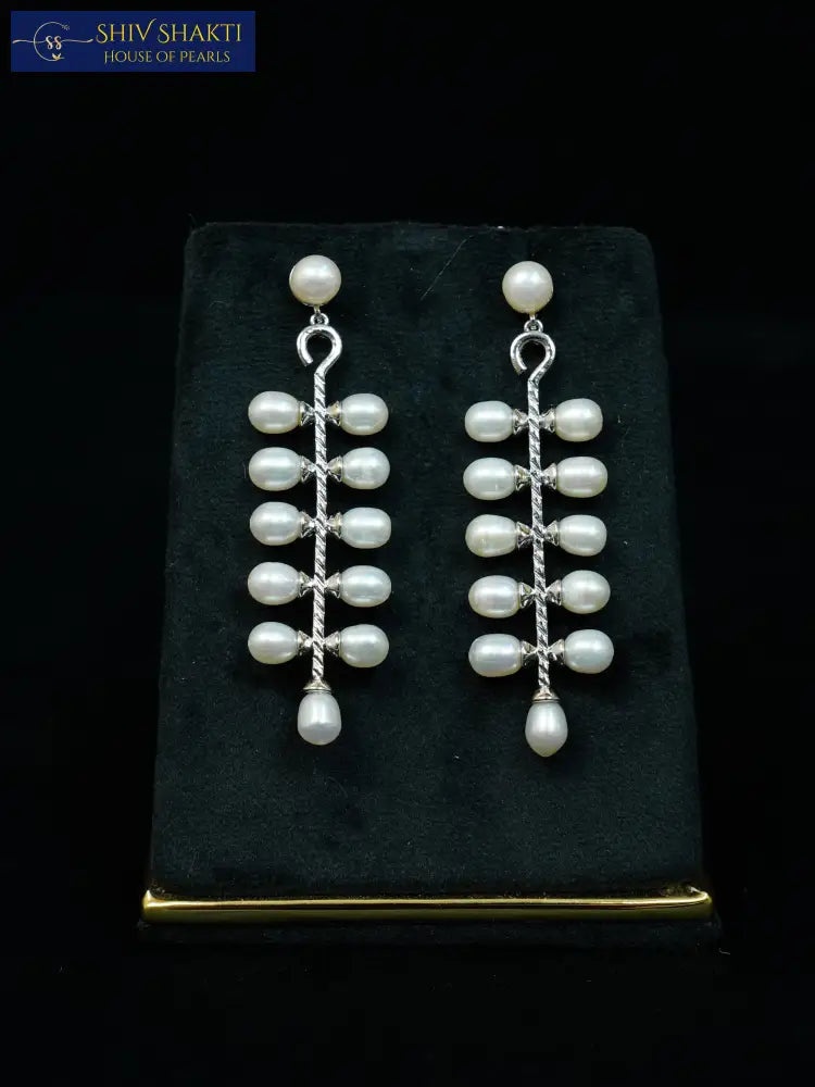 Shiv Shakti Pearls - Silver Pearl Cluster Drops