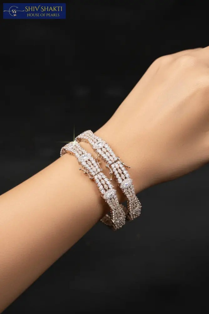 Shiv Shakti Pearls - Silver Symphony Bangles