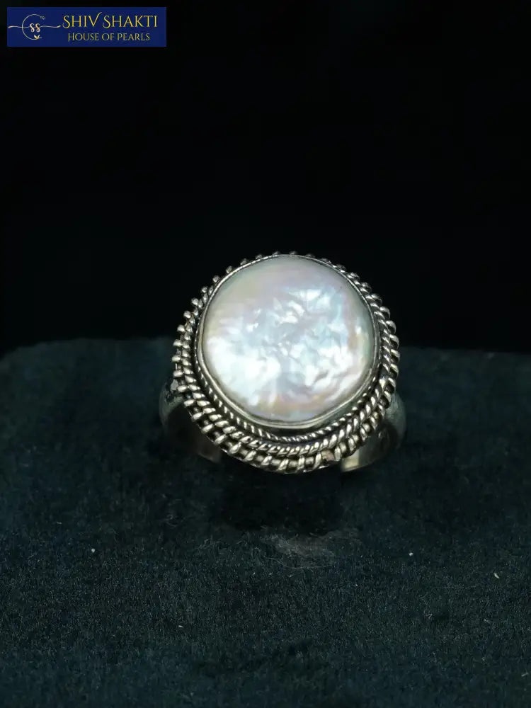 Shiv Shakti Pearls - Spark Silver Ring