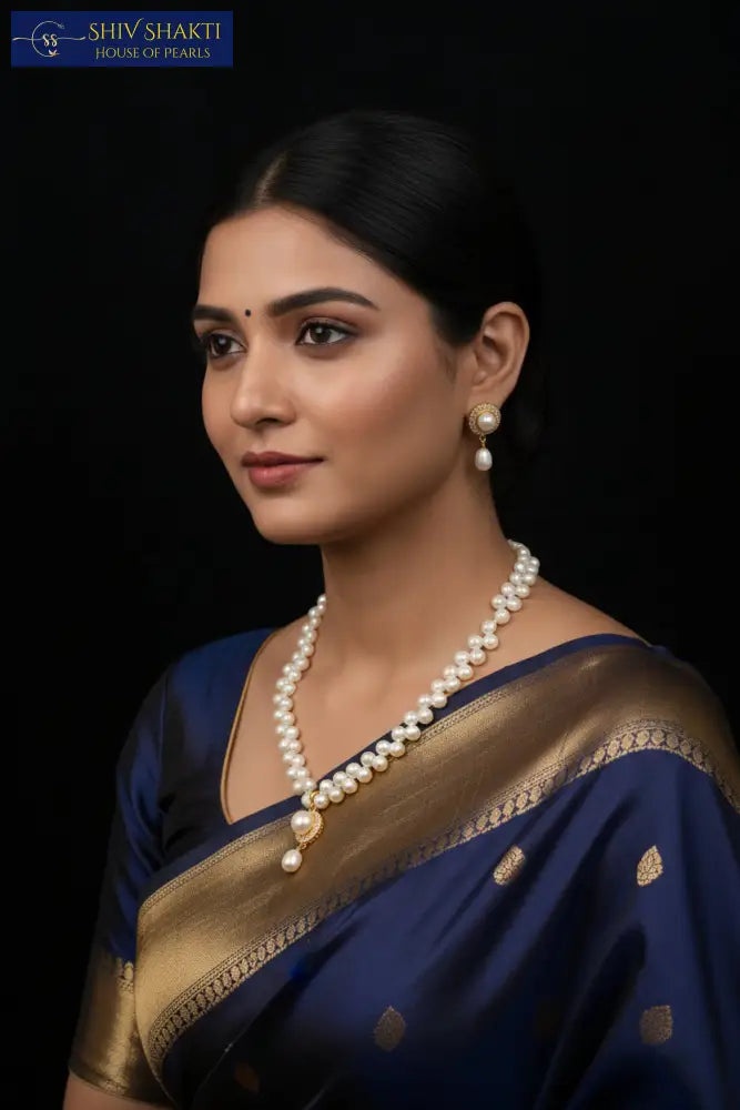 Zig Zag Button Pearl Set