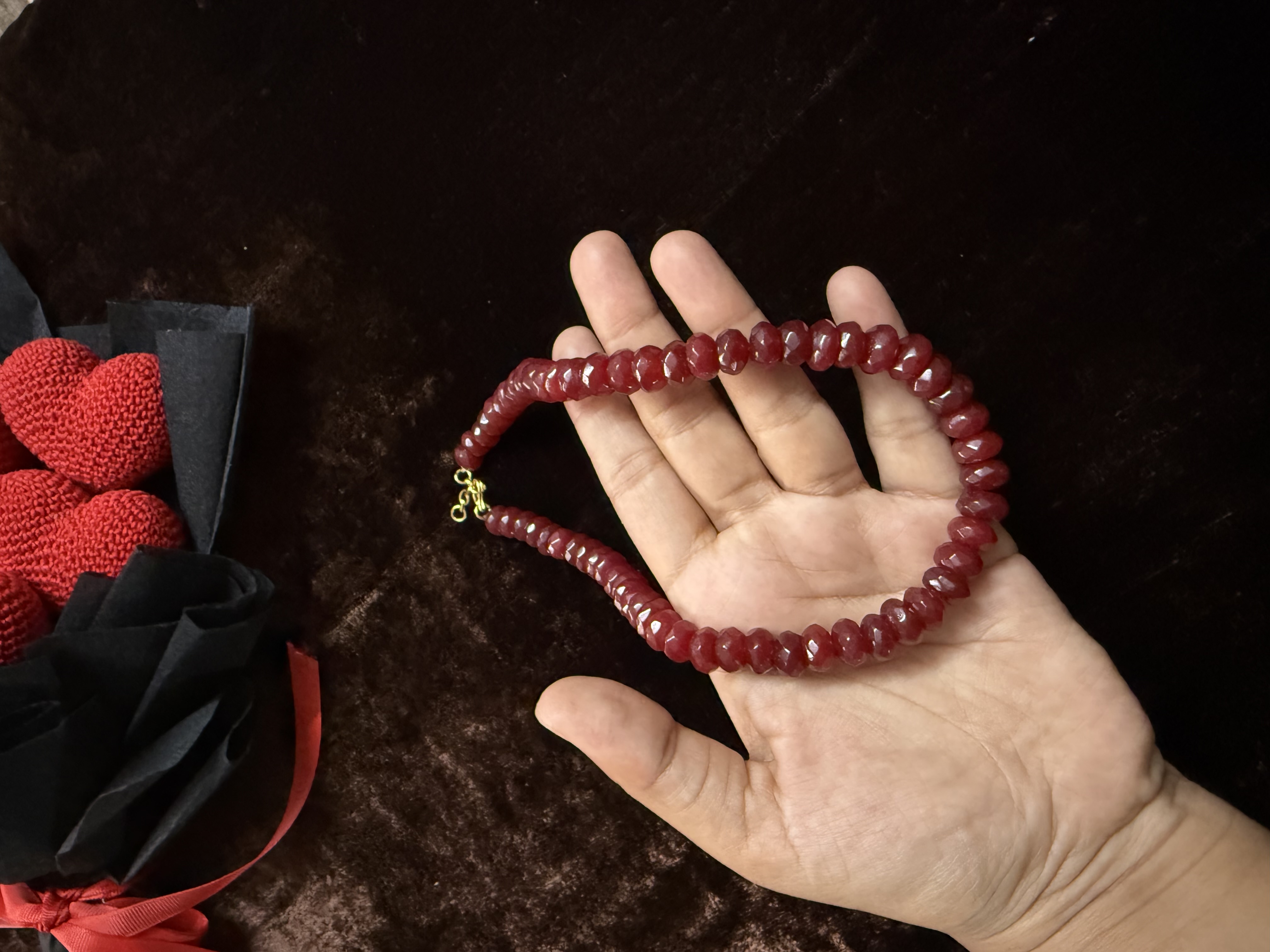 Ruby beads mala