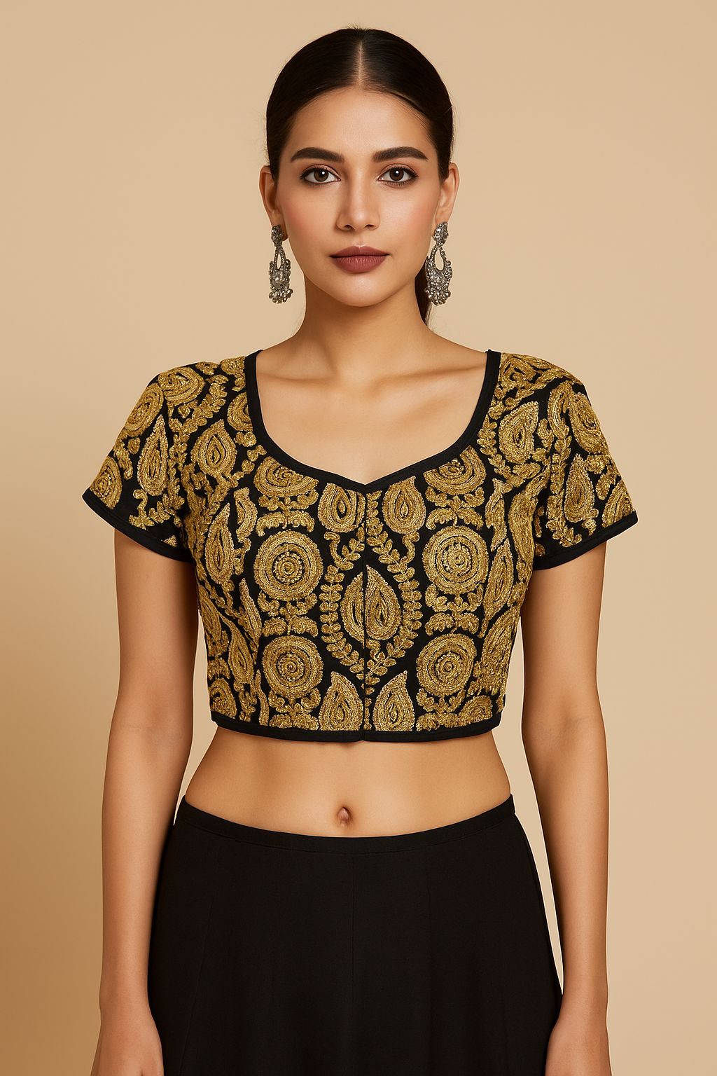 Shree Shanti Selection - Women's Golden Paisley Blouse