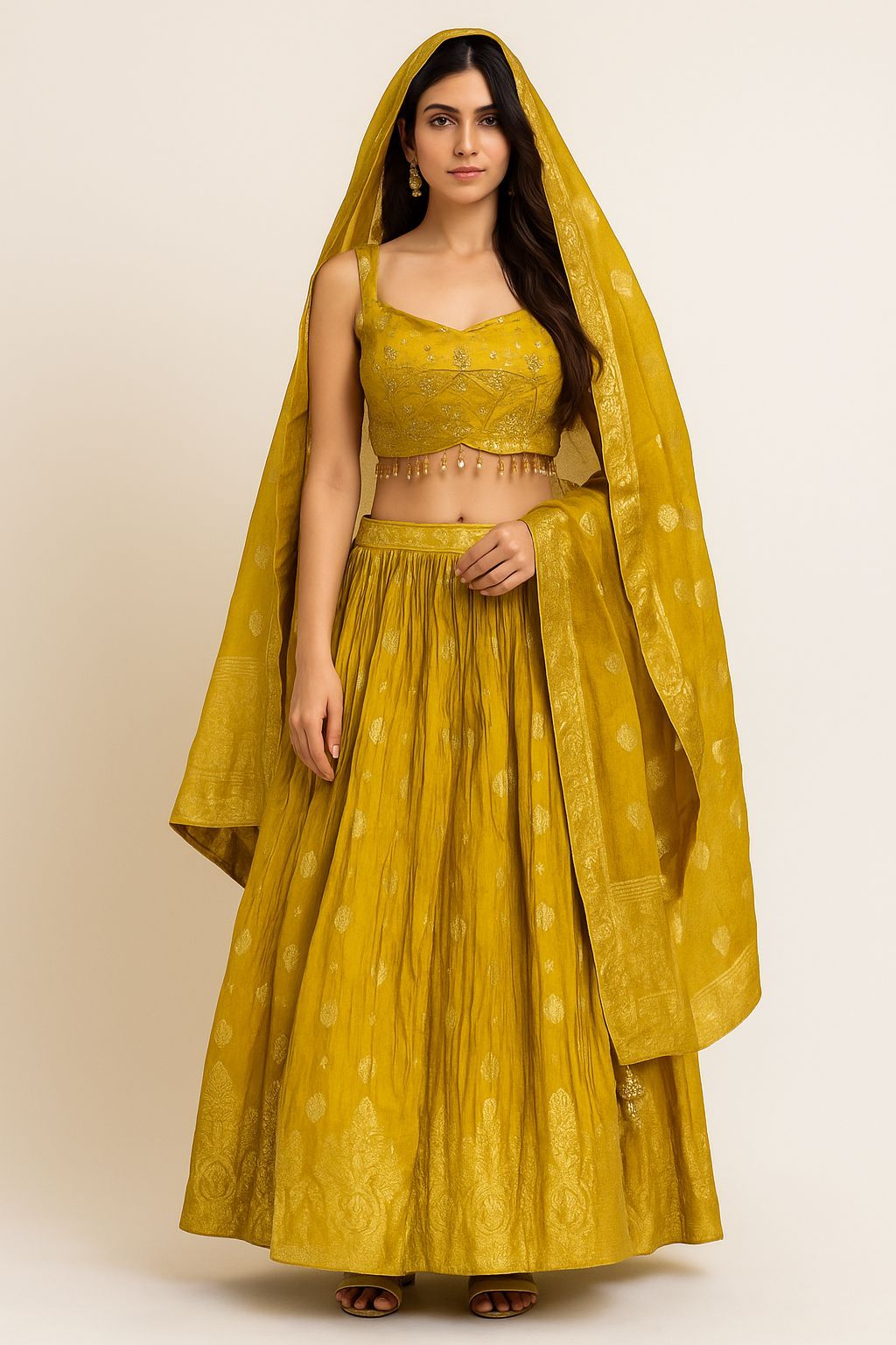 Shree Shanti Selection - Yellow Lehenga for Women