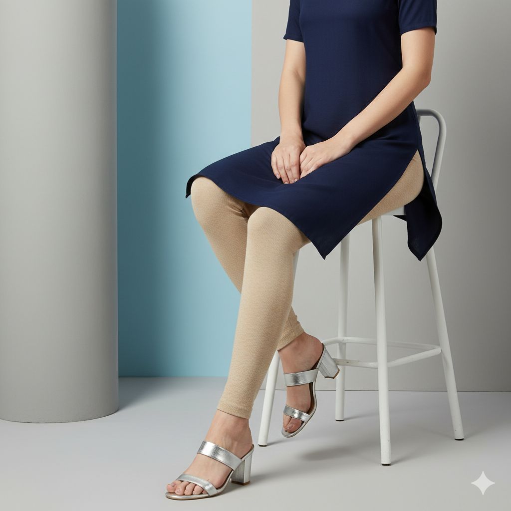 Shree Shanti Selection - Beige Churidar Leggings for Women