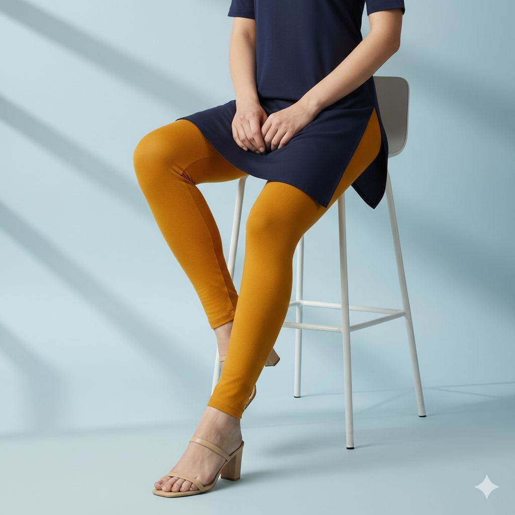 Shree Shanti Selection - Yellow Churidar Leggings for Women