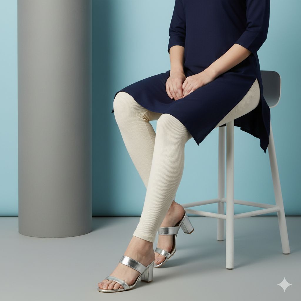 Shree Shanti Selection - White Churidar Leggings for Women